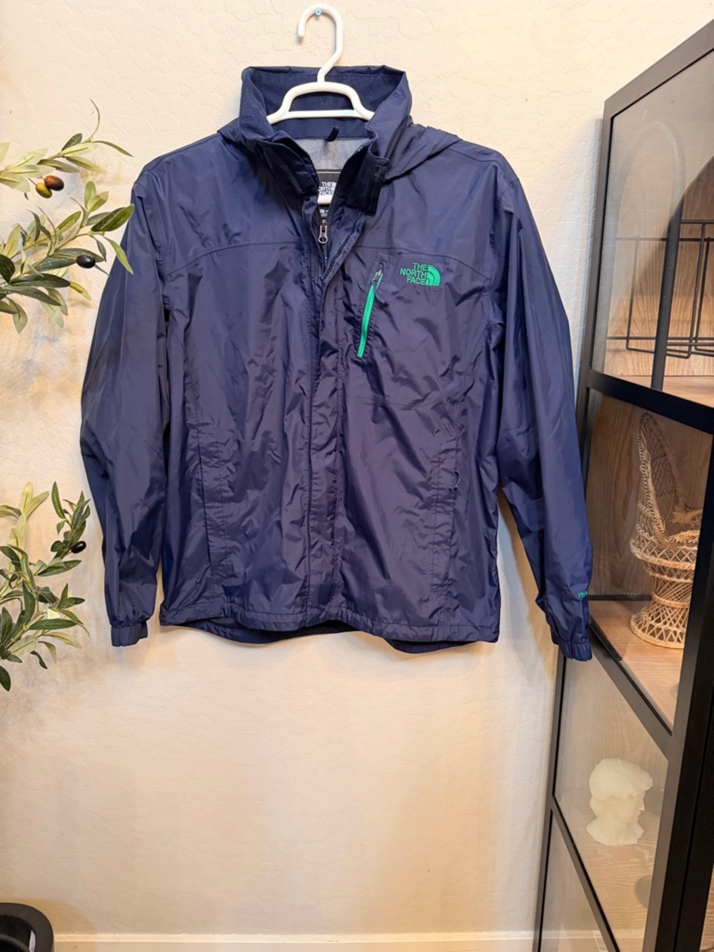 The North Face Black Jacket with Bright Green Logo